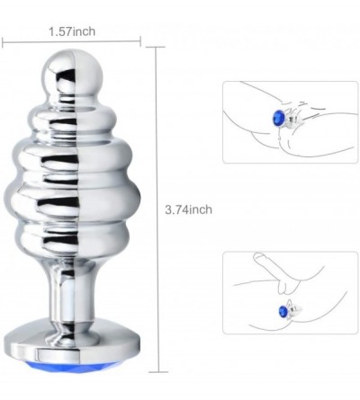 Anal Sex Toys Anal Plug with Thread Circle Metal Butt Plug Pleasure Wand for Men Women Couples (Large) - CV17X3GYO5I $8.11