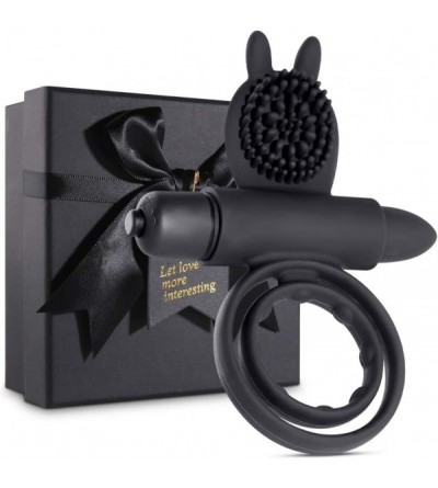 Penis Rings Vibrating Cock Ring with Rabbit Ears Double Ring-10 Vibration Modes for Longer Harder Stronger Lasting Erections ...