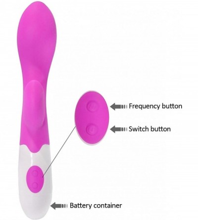 Vibrators Rabbit Vibrator Silicone Waterproof 30-Speed Vibrator Clitoris Stimulator G-spot Massager(Purple) - Purple - CQ12O9...