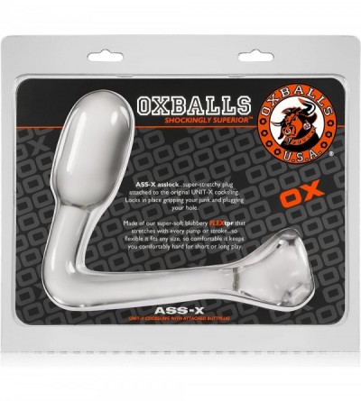 Anal Sex Toys Ass-X Asslock Butt Plug and Cock Ring- Clear- 218 Gram - Clear - CE123WQTD4J $78.09