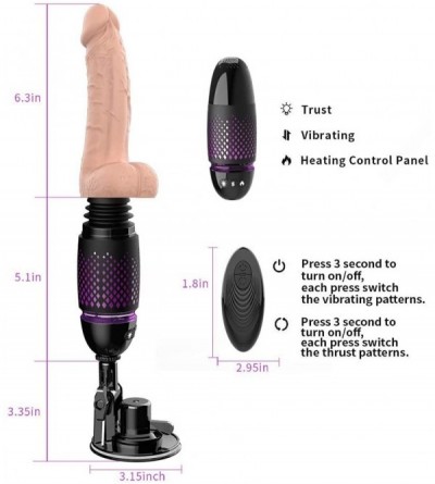 Dildos Realistic Thrusting Dildo Remote Control G spot Vibrator with Suction Cup for Hands-Free- Rechargeable Heating Automat...