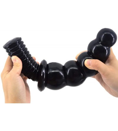Anal Sex Toys Realistic Long Dildo Novelty Gourd Ultra Size Penis Artificial 5 Beads Sex Cock for Women - CB185X5ST5O $19.17