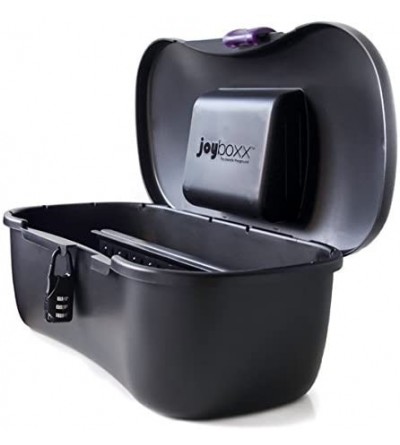 Novelties (Black with Purple Slide Lock) Adult Toy Lock Box Includes a Bonus PLAYTRAY- Mini Combo Lock - Food-Grade BPA-Free ...