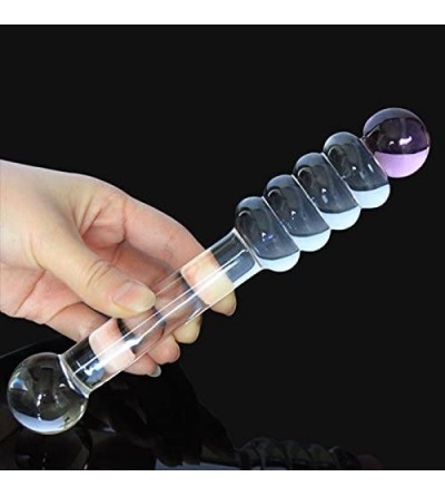 Anal Sex Toys Double Glass Anal Dildo 4 Pull Beads Butt Plug Crystal Anal Penis Gay Sex Products Female Masturbation Adult Se...