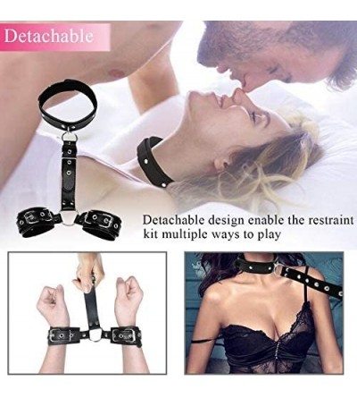 Restraints Restraints Sex Kit Neck to Wrist Cuffs y Restraint Collar Handcuffs Bondage Set Adjustable for Couples Adults BDSM...