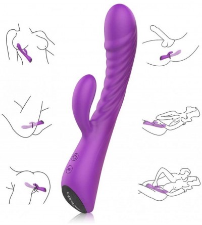 Vibrators G-spot Rabbit Vibrator for Women - Powerful Clitoris Stimulation Massager Waterproof Dildo with Dual Motors- Rechar...