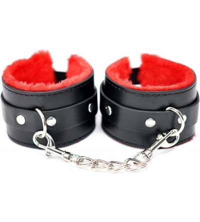 Restraints Deluxe Adjustable Furry Handcuffs and Ankle Restraint kit for the bed for BDSM bondage cosplay - CA18C7ERO58 $19.80
