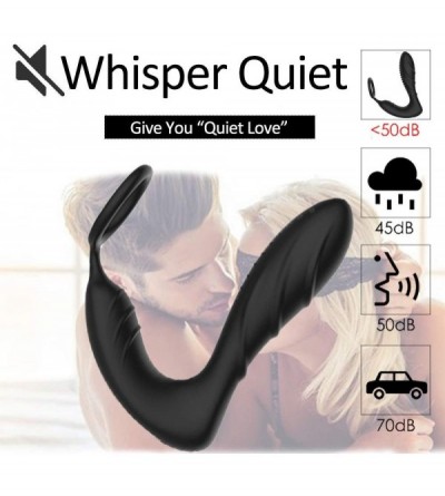 Vibrators Male Prostate Massager Vibrator with Penis Ring- Waterproof P-Spot Anal Plug Sex Toys Rechargeable Vibrator 10 Vibr...