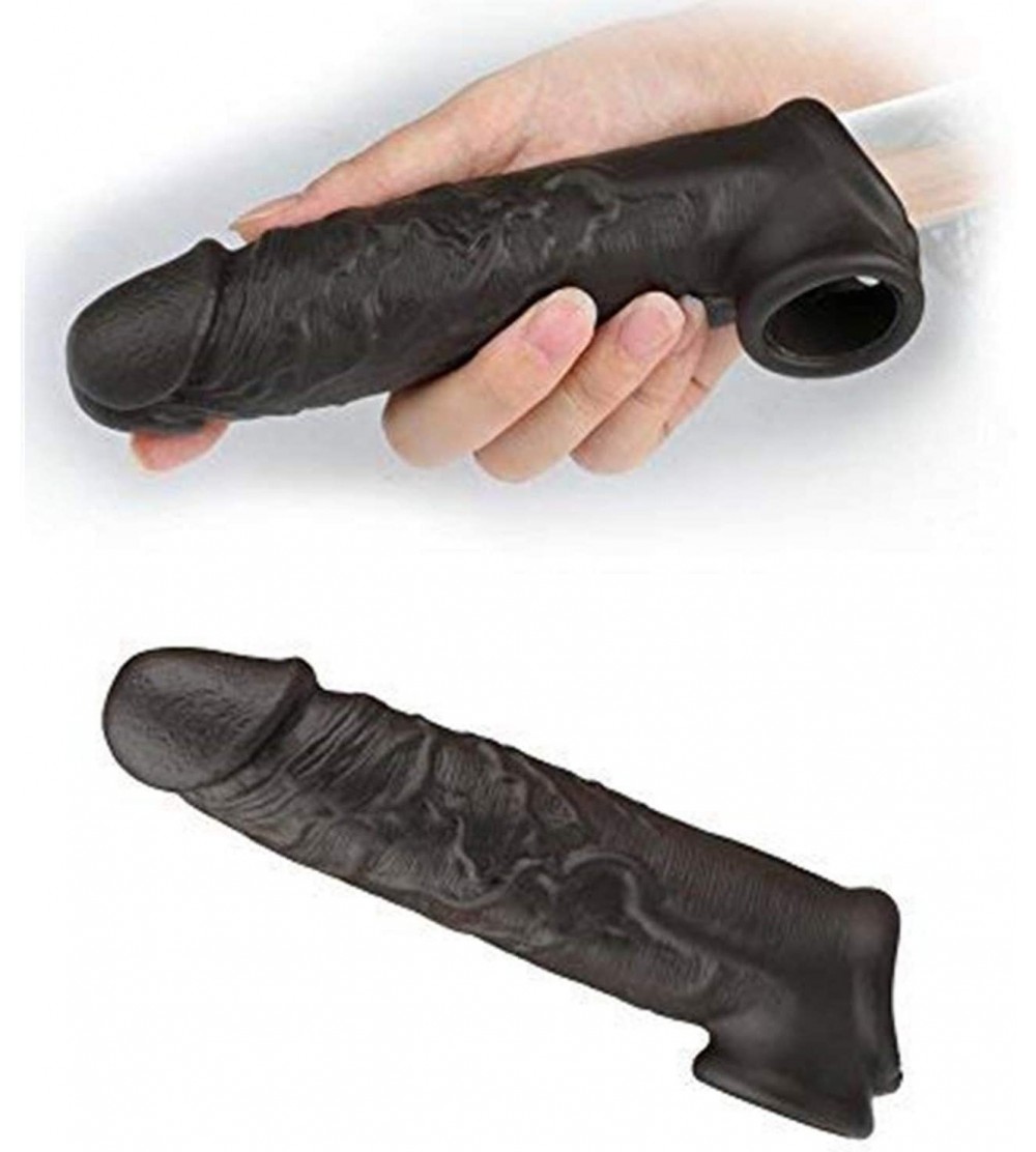 Pumps & Enlargers 2020 Extra Large 14 Inch Black Silicone Pên?ís Sleeve for Men Large Extension Cóndom Thick and Big Extra La...