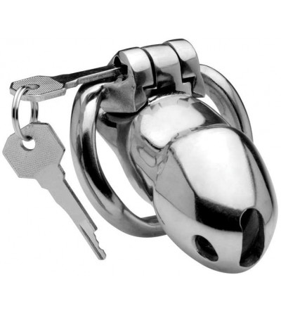 Chastity Devices Rikers 24-7 Stainless Steel Locking Chastity Cage - CQ18728Z56I $113.38