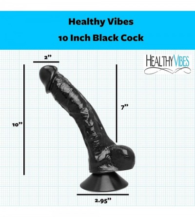 Dildos Huge Black 10'' Thick Realistic Dildo with Balls - Lifelike Dong with Suction Cup - Oversized Body Safe Penis Shaped S...
