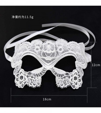 Blindfolds 2 Pcs Blindfold Eye Mask Sexy SM Toys Cat Cosplay Props Lace Material for Couples Woman-White-2 Pcs - White - C119...