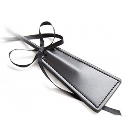 Paddles, Whips & Ticklers Long Satin Eye Mask Sport Leather Whip Feather Tickler(2Pack) (Black/White) - Black/White - C718ZRY...