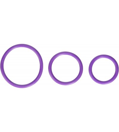 Penis Rings Rubber Cock Ring- Purple- 3-Pack - Purple - CR113KWXAP3 $8.57