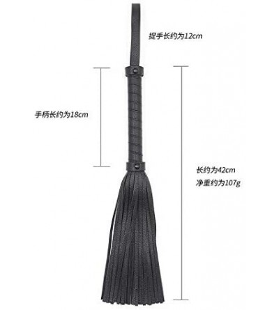 Paddles, Whips & Ticklers Faux Leather Short Riding Whip with Diamond Pattern Handle (All-Black) - CM18XDSILIS $9.84