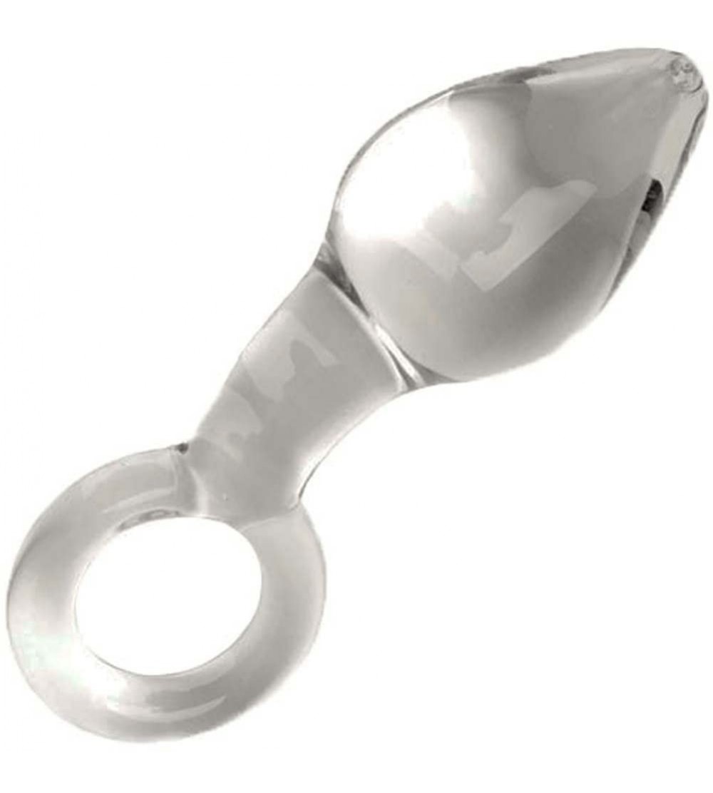 Dildos 5" Glass Dildo Tapered Tear Drop Style Anal Vagina Pacifier Style - CN11CVTFK7X $50.68