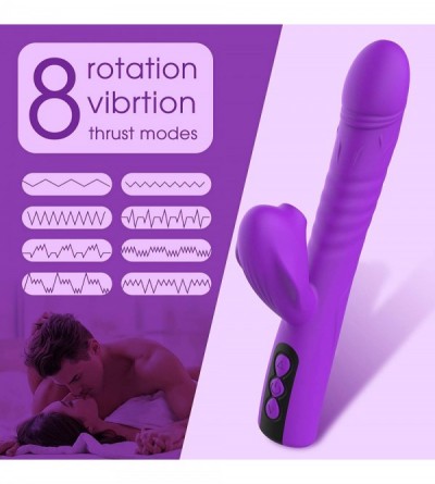 Vibrators Thrusting Rabbit Vibrator Suction Vibrator for Women- Waterproof Rotating G Spot Vibrator Clitoral Sucker Best Sili...