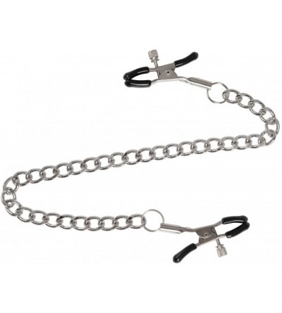 Nipple Toys Sexy Clamps Chain Fashion Silver Entertaining Chain with Nipple Clips - CP1879N3OYS $9.89
