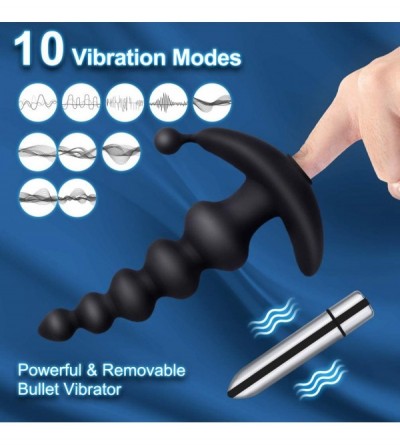 Anal Sex Toys Anal Beads Butt Plug with Rechargeable Bullet Vibrator Extremely Powerful Motors Anal Sex Toys for Men-Women an...