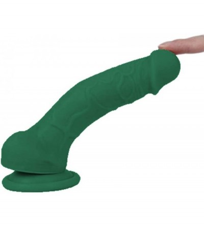 Dildos Tripp 6.2" Premium Silicone Dildo Green with Suction Cup - Green - C4129UP2BMR $42.41