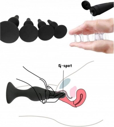 Anal Sex Toys Black Silicone Waterproof Trainer Kits is Good for Men and Women (4 PCS) B-ütt an-Ḁl Pl-Ṻg T-Ṏ-ys for WṎmḔn BḔg...