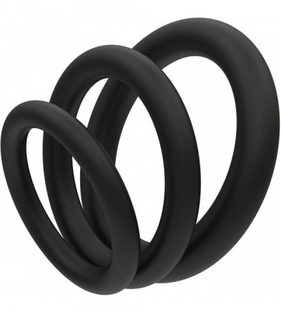 Penis Rings 3Pcs Set Exercise Training Time Delay RingsWaterproof Silicone Rooster Rings for Men Delay Lasting -Black - CQ19E...