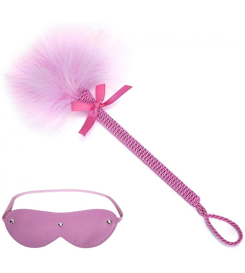 Paddles, Whips & Ticklers feather Blindfold Set Tickler Feather teaser Pink - CS18SLLG02X $30.44
