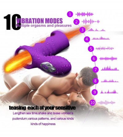 Penis Rings Sexy Toysfor Man Effective Time Delay Massager Pennis Rings for Men 10 Vibration Silicone Massage Ring Waterproof...