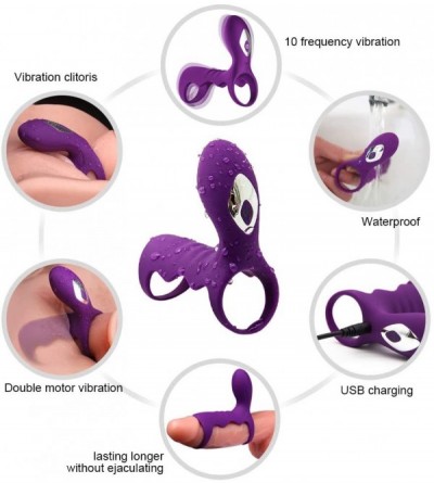 Penis Rings Sexy Toysfor Man Effective Time Delay Massager Pennis Rings for Men 10 Vibration Silicone Massage Ring Waterproof...