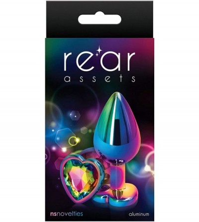 Anal Sex Toys Rear Assets Anal Butt Plug - Multicolor - Medium - Heart-Shaped (Rainbow Jewel) - Rainbow Jewel - CW195E0A0E9 $...