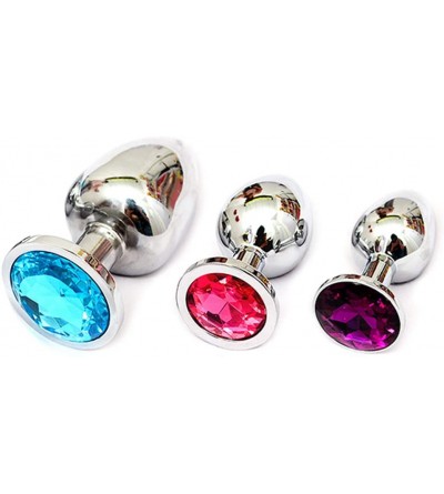 Anal Sex Toys 3 Pcs Crystal Glass Amal Plug Round Shaped with Jewelry for Men Women - 3c - CX18XZIIAX7 $33.84