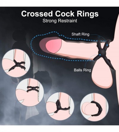 Penis Rings Cock Rings Silicone Love Rings Crossed Penis Rings for Men - CS19G0ZLM92 $10.38