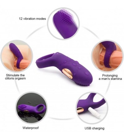 Penis Rings Happy Sexy Best Gift- USB Rechargeable Ergonomic Design 12 Speed Shaking Ring Waterproof Massage Ring Silicone Ro...