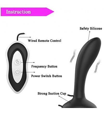 Anal Sex Toys 7 Speed Vibrating Anal Plug Suction Cup Anus Massage Black - CB18HEEZZXW $25.51
