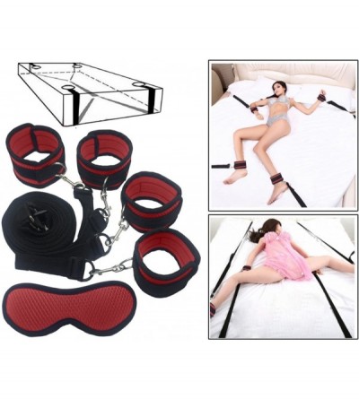 Restraints Sleep Eye Mask Blindfold with Under The Bed System Strap Kit with Satin Eye Mask- Fur Lined Adjustable Arm Leg Res...