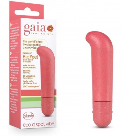 Vibrators Gaia Eco G Spot Earth Friendly Vibrator Sustainable Biodegradable Recyclable Sex Toy for Women Pink Coral - C7194A8...