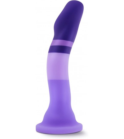 Dildos Avant 7" Silicone Dildo Suction Cup Strap On Base - Purple Rain - CN189TY6OO3 $27.24