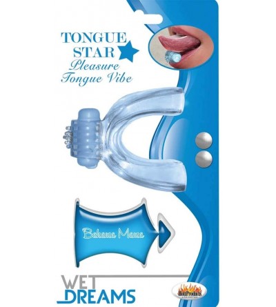 Vibrators Wet Dreams Tongue Star Pleasure Vibe with 10ml Liquor Lube Pillow- Blue- 2 Ounce - C2120RMHRK3 $27.86
