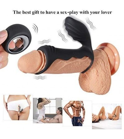 Penis Rings Vibrating Penis Ring-Dildo G-spot Vibrator Cock Ring Set- Silicone Sex Toy for Men or Couple Longer Lasting Erect...