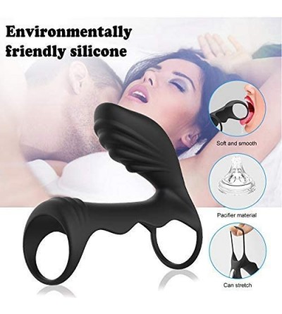 Penis Rings Vibrating Penis Ring-Dildo G-spot Vibrator Cock Ring Set- Silicone Sex Toy for Men or Couple Longer Lasting Erect...
