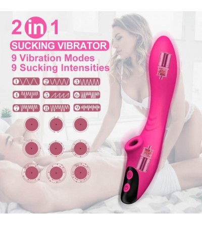 Vibrators Clitoral Vibrator Sucking Dildo- G-spot USB Rechargeable Clitoris Stimulator Waterproof Clit Sucking Toys with 9 Vi...