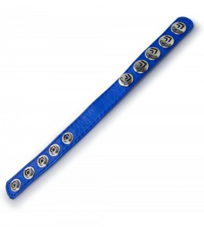 Penis Rings Cock Ring Leather Strap Cock Ring Adjustable Strap 5 Snap Blue - Blue - C411HZ9M3YH $23.67