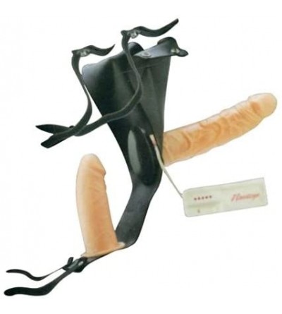 Dildos Double Delight Strap-On with Vibrating Dong Dildo - CF11274JBBD $69.94