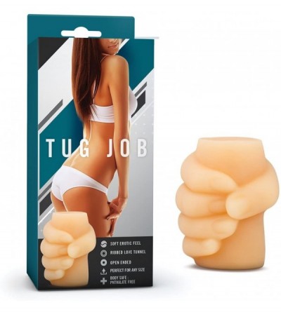 Novelties Soft Ribbed Tunnel Male Masturbator - Realist Hand Stroker - Sex Toy for Men (Natural) - CD11IHHSOBH $30.08