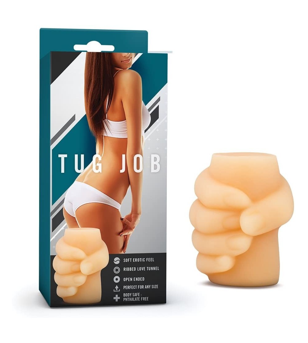 Novelties Soft Ribbed Tunnel Male Masturbator - Realist Hand Stroker - Sex Toy for Men (Natural) - CD11IHHSOBH $13.67