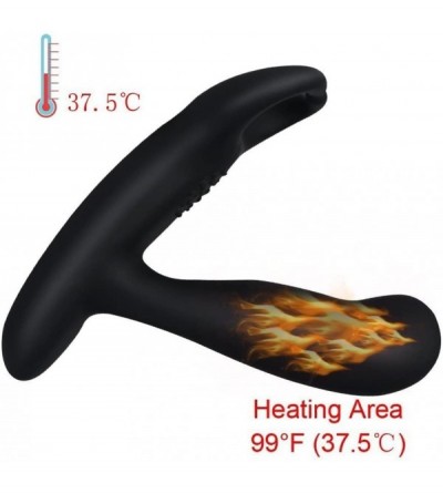 Anal Sex Toys Vibrating Anal Plug Vibrator Heating Male Prostate Massager Waterproof Silicone Vibrating Cock Ring with 2 Moto...