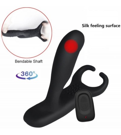 Anal Sex Toys Vibrating Anal Plug Vibrator Heating Male Prostate Massager Waterproof Silicone Vibrating Cock Ring with 2 Moto...