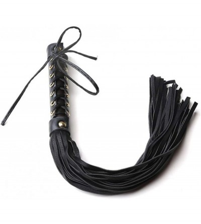 Paddles, Whips & Ticklers PU Leather Whip Restraint FET/ish Adult Cosplay Sixy Toys for Women Men (BK) - Bk - CW19HI077D5 $22.10