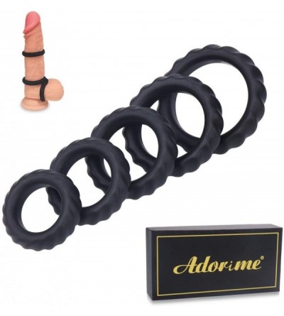 Penis Rings Male Penis Ring Set of 5- Stretchy Soft Silicone Cock Rings Set for Men to Enhance Erection Prolong Sex Time- Coc...