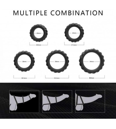 Penis Rings Male Penis Ring Set of 5- Stretchy Soft Silicone Cock Rings Set for Men to Enhance Erection Prolong Sex Time- Coc...